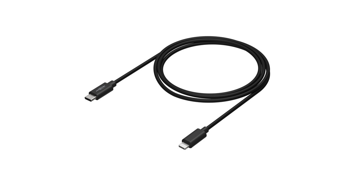 Lightning Stecker(schwarz, 2 Meter, Laden mit bis zu 60 Watt)