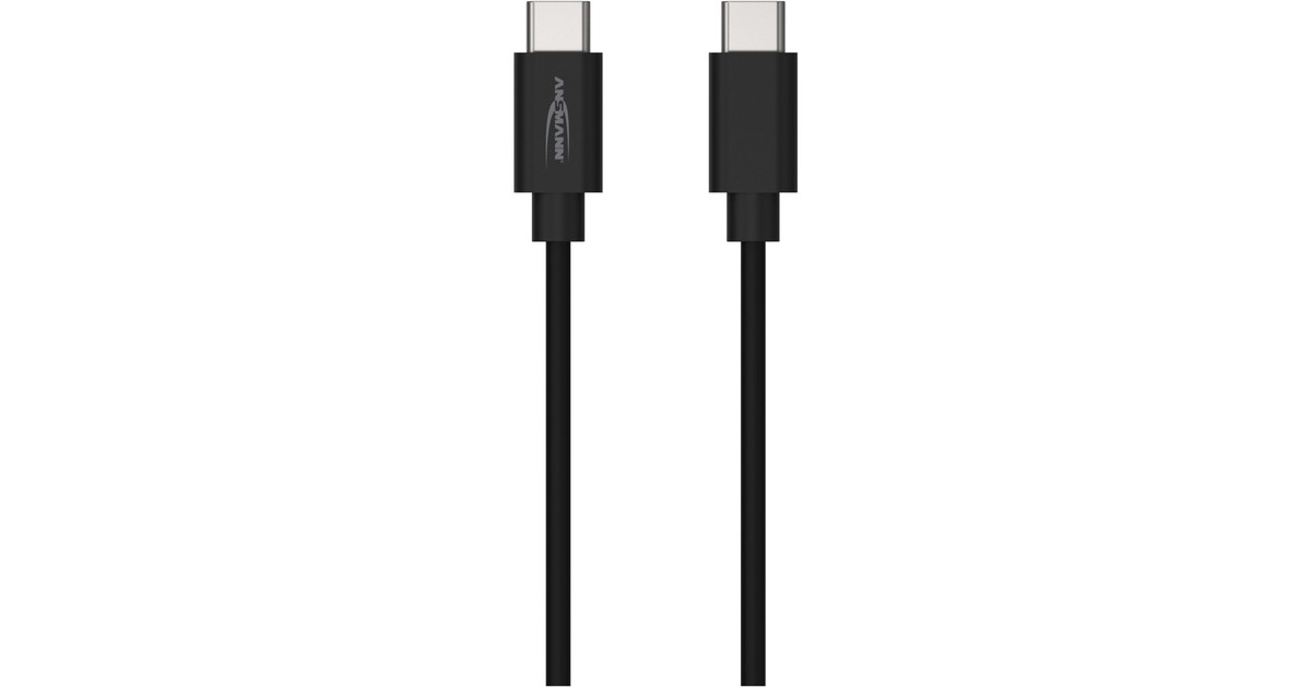 USB-C Stecker(schwarz, 2 Meter, Laden mit bis zu 60 Watt)
