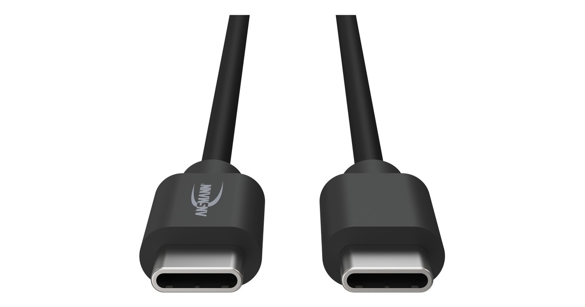 USB-C Stecker(schwarz, 2 Meter, Laden mit bis zu 60 Watt)