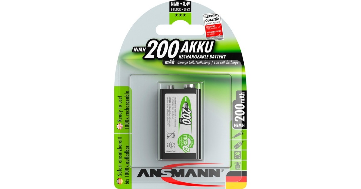 Ansmann maxE 200mAh NiMh, Akku