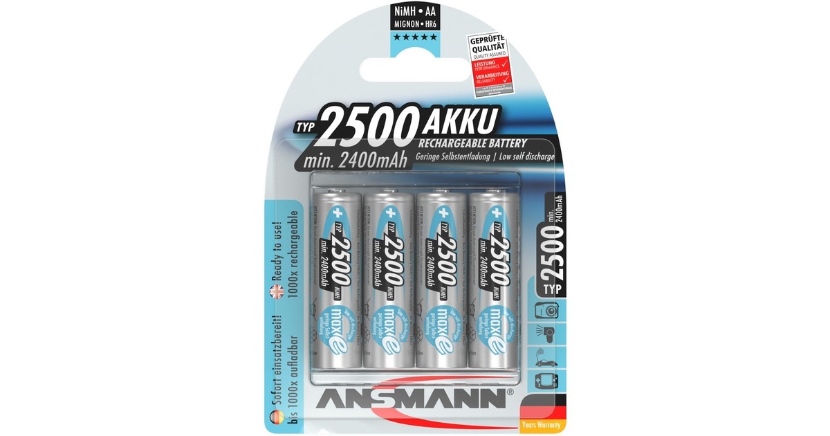 Ansmann maxE 2500mAh NiMh, Akku(silber)