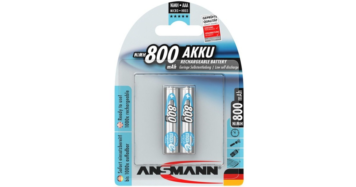 Ansmann maxE 800mAh NiMh, Akku(silber)