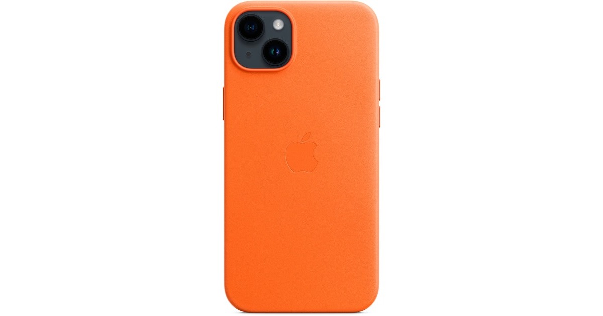 Apple Leder Case mit MagSafe, Handyhülle(orange, iPhone 14 Plus)