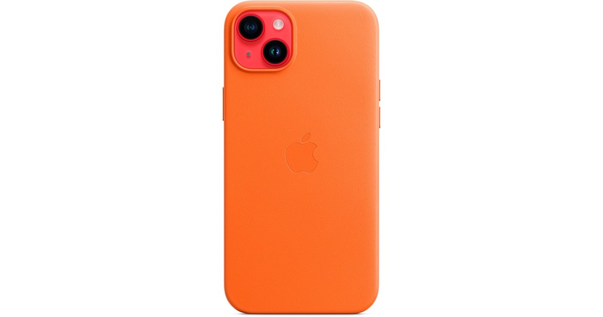 Apple Leder Case mit MagSafe, Handyhülle(orange, iPhone 14 Plus)