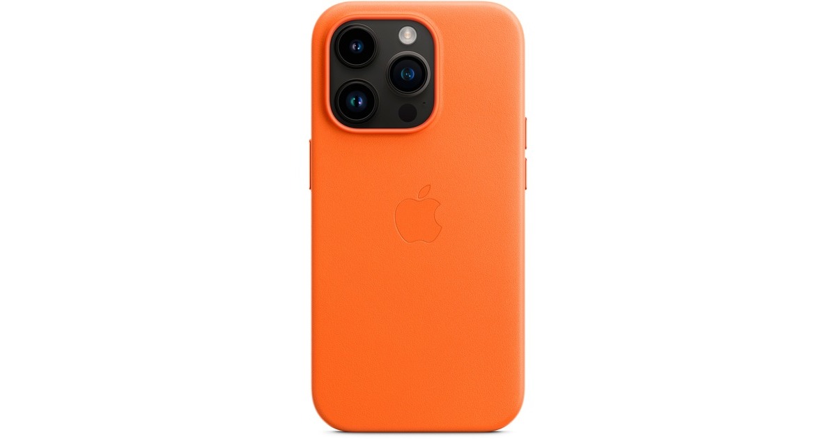 Apple Leder Case mit MagSafe, Handyhülle(orange, iPhone 14 Pro)
