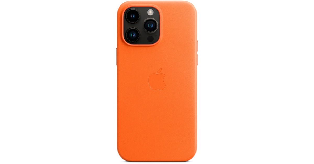 Apple Leder Case mit MagSafe, Handyhülle(orange, iPhone 14 Pro Max)