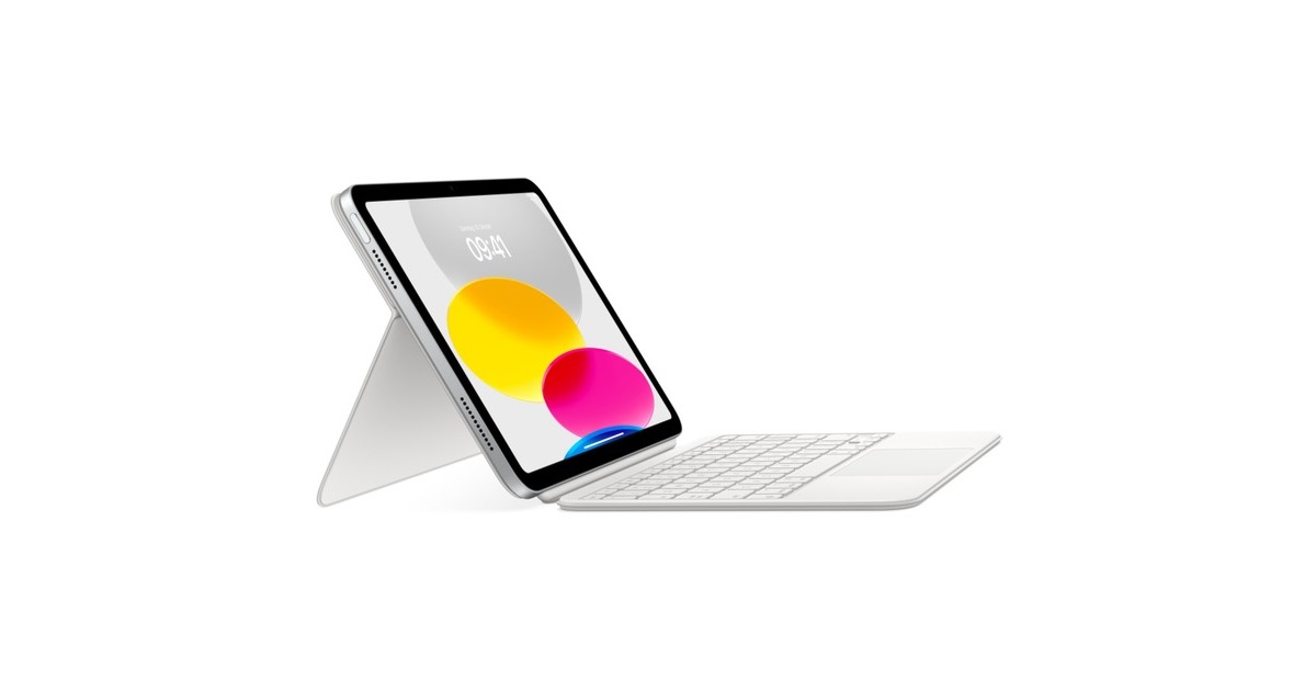 Apple Magic Keyboard Folio für iPad (10. Generation), Tastatur(weiß, DE-Layout, Scherenmechanik)