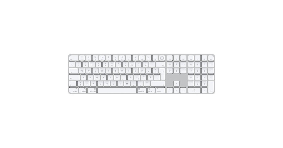 Apple Magic Keyboard mit Touch ID und Ziffernblock, Tastatur(silber/weiß, DE-Layout, für Mac Modelle mit Apple Chip)