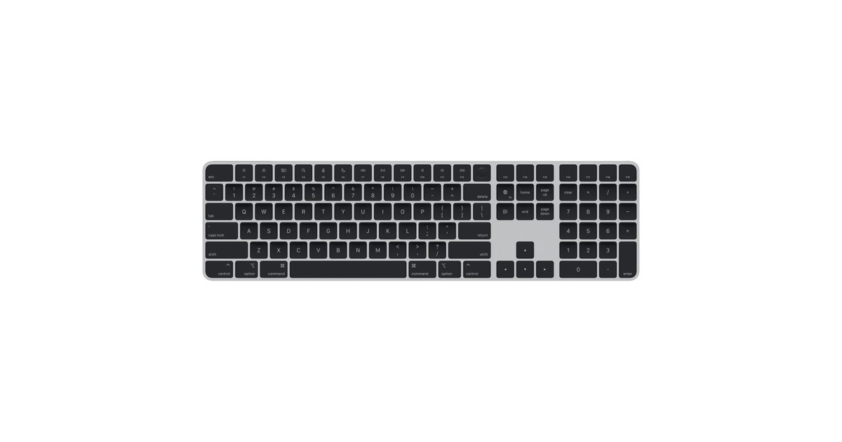 Apple Magic Keyboard mit Touch ID und Ziffernblock, Tastatur(silber/schwarz, US-Layout, für Mac Modelle mit Apple Chip)
