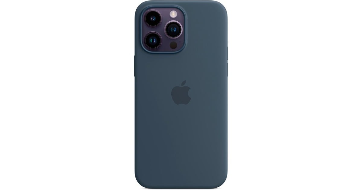 Apple Silikon Case mit MagSafe, Handyhülle(blaugrau, Sturmblau, iPhone 14 Pro Max, Outlet)