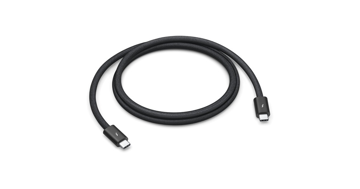 Apple Thunderbolt 4 Pro Kabel(schwarz, 1 Meter, gesleevt)