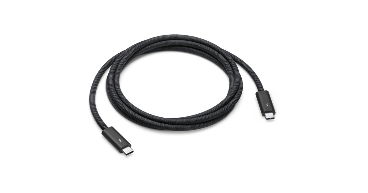 Apple Thunderbolt 4 Pro Kabel(schwarz, 1,8 Meter, gesleevt)