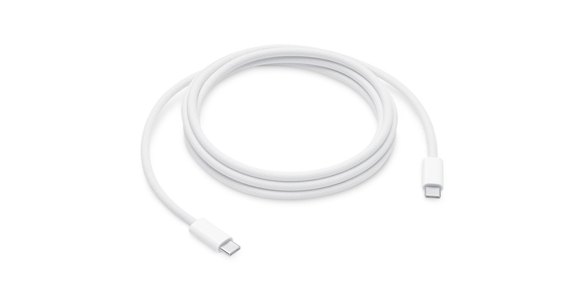 USB-C Stecker(weiß, 2 Meter, gesleevt, Laden mit bis zu 240 Watt)