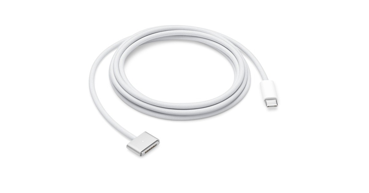 magnetischer MagSafe 3 Anschluss(weiß, 2 Meter, gesleevt, nur Ladefunktion)