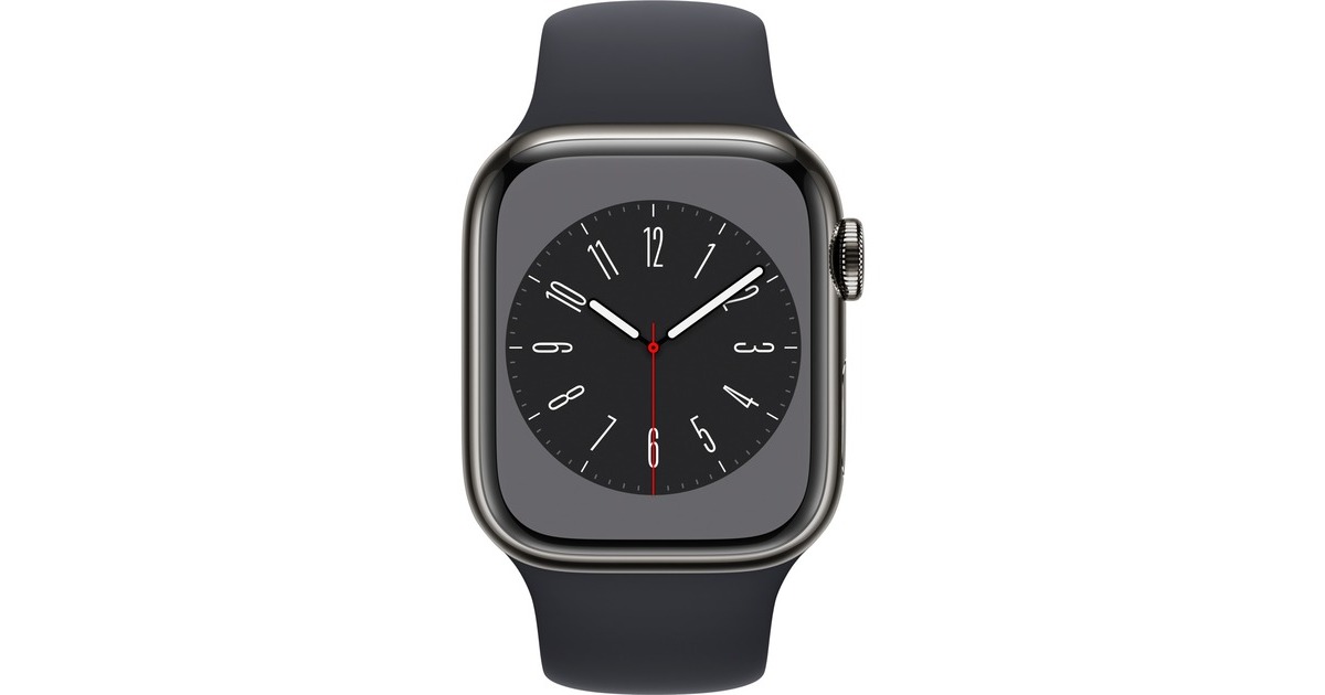 Apple Watch Series 8, Smartwatch(graphit, 41 mm, Sportarmband, Edelstahl-Gehäuse, LTE) Apple Watch Series 8, Smartwatch(graphit, 41 mm, Sportarmband, Edelstahl-Gehäuse, LTE)