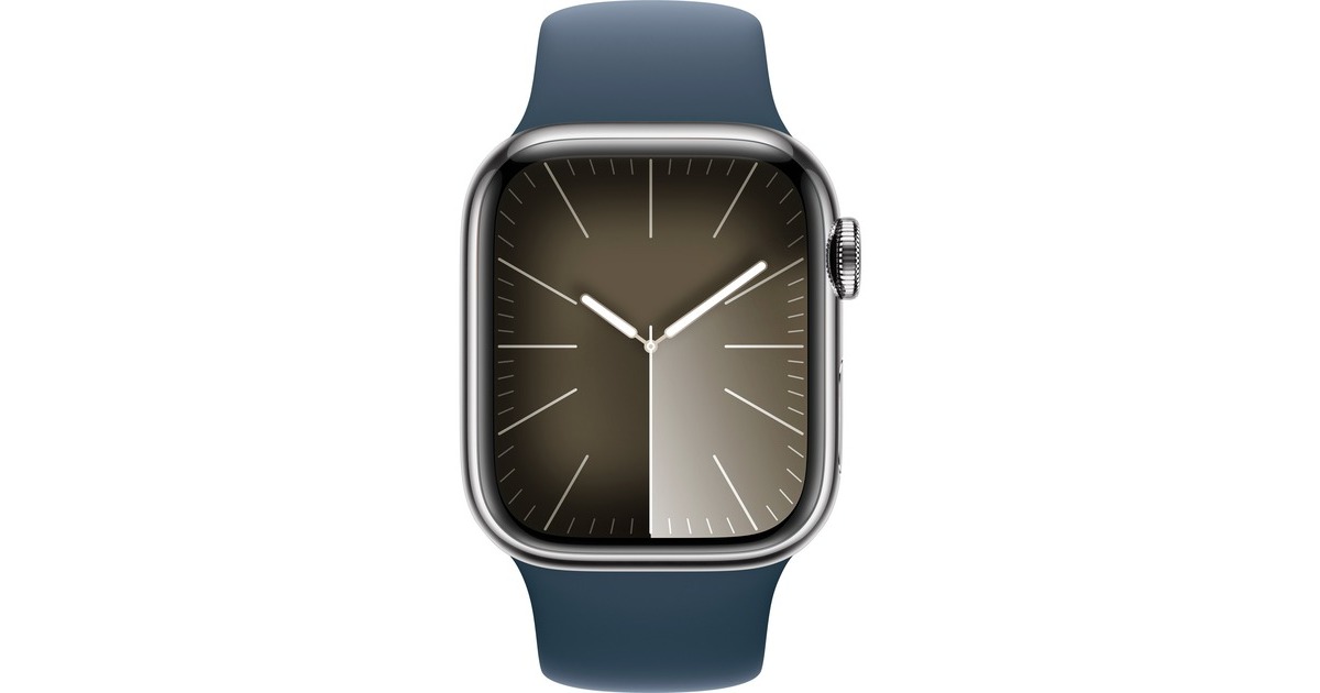 Apple Watch Series 9, Smartwatch(silber/dunkelblau, Edelstahl, 41 mm, Sportarmband, Cellular) Apple Watch Series 9, Smartwatch(silber/dunkelblau, Edelstahl, 41 mm, Sportarmband, Cellular)