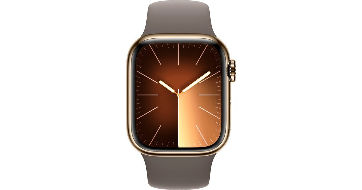 Apple Watch Series 9, Smartwatch(gold/braun, Edelstahl, 41 mm, Sportarmband, Cellular) Apple Watch Series 9, Smartwatch(gold/braun, Edelstahl, 41 mm, Sportarmband, Cellular)