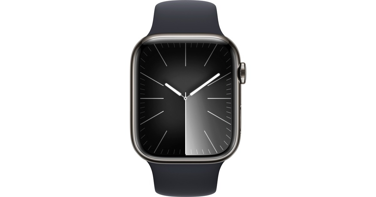 Apple Watch Series 9, Smartwatch(graphit/schwarz, Edelstahl, 45 mm, Sportarmband, Cellular) Apple Watch Series 9, Smartwatch(graphit/schwarz, Edelstahl, 45 mm, Sportarmband, Cellular)