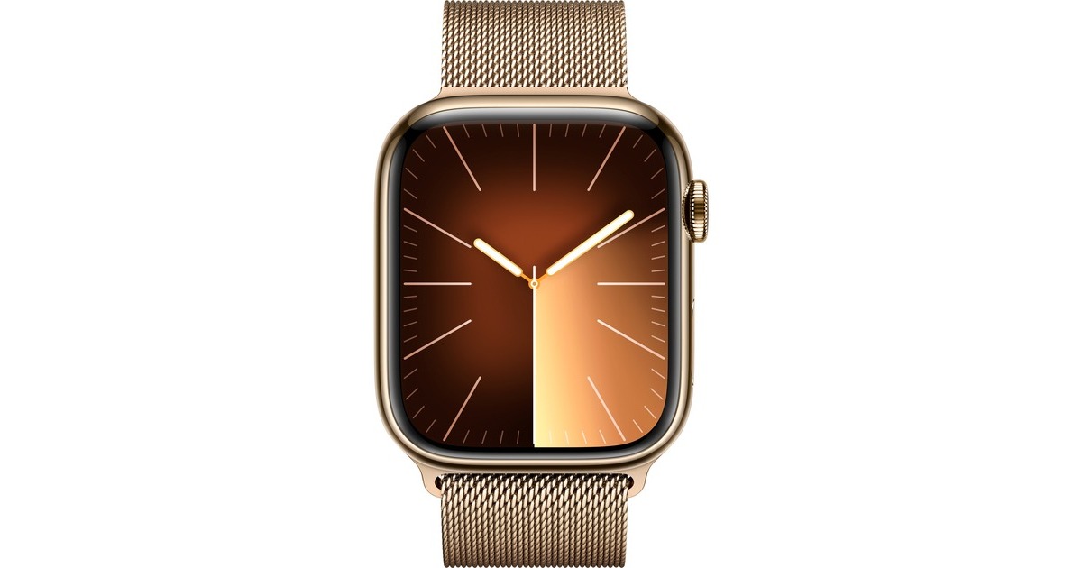 Apple Watch Series 9, Smartwatch(gold/gold, Edelstahl, 45 mm, Milanaise Armbamd, Cellular) Apple Watch Series 9, Smartwatch(gold/gold, Edelstahl, 45 mm, Milanaise Armbamd, Cellular)