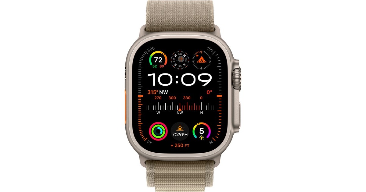Apple Watch Ultra 2, Smartwatch(olivgrün, 49 mm, Alpine Loop, Titangehäuse, Cellular) Apple Watch Ultra 2, Smartwatch(olivgrün, 49 mm, Alpine Loop, Titangehäuse, Cellular)
