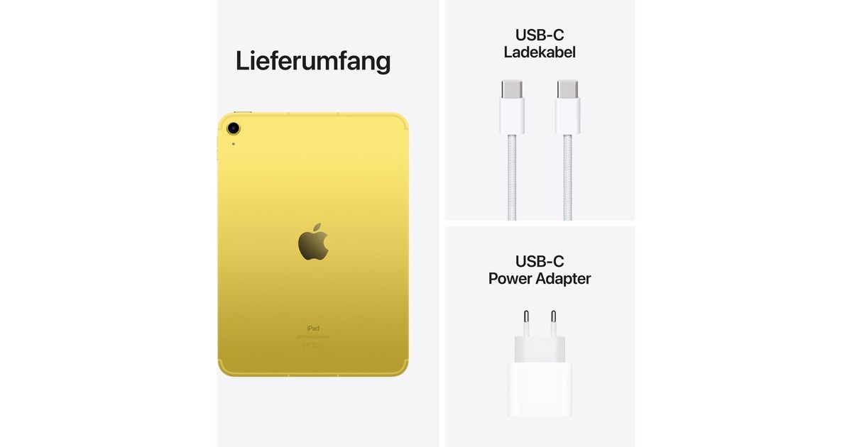 Apple iPad 256GB, Tablet-PC(gelb, 5G, Gen 10 / 2022) Apple iPad 256GB, Tablet-PC(gelb, 5G, Gen 10 / 2022)