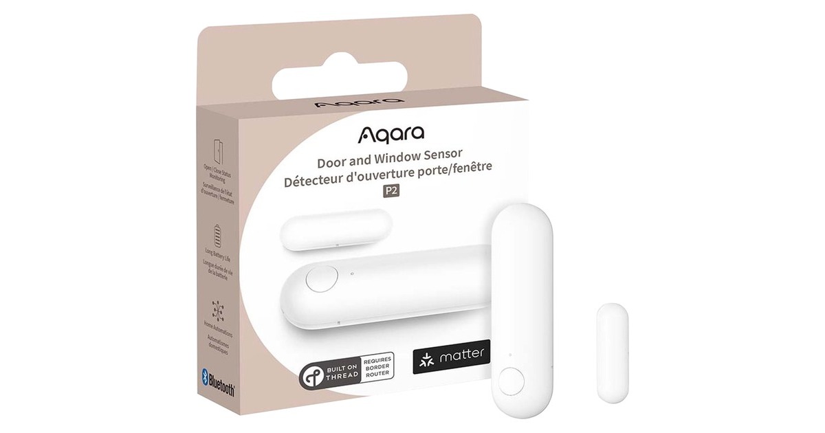 Aqara Door and Window Sensor P2, Öffnungsmelder(weiß, Mater, Thread, BLE)