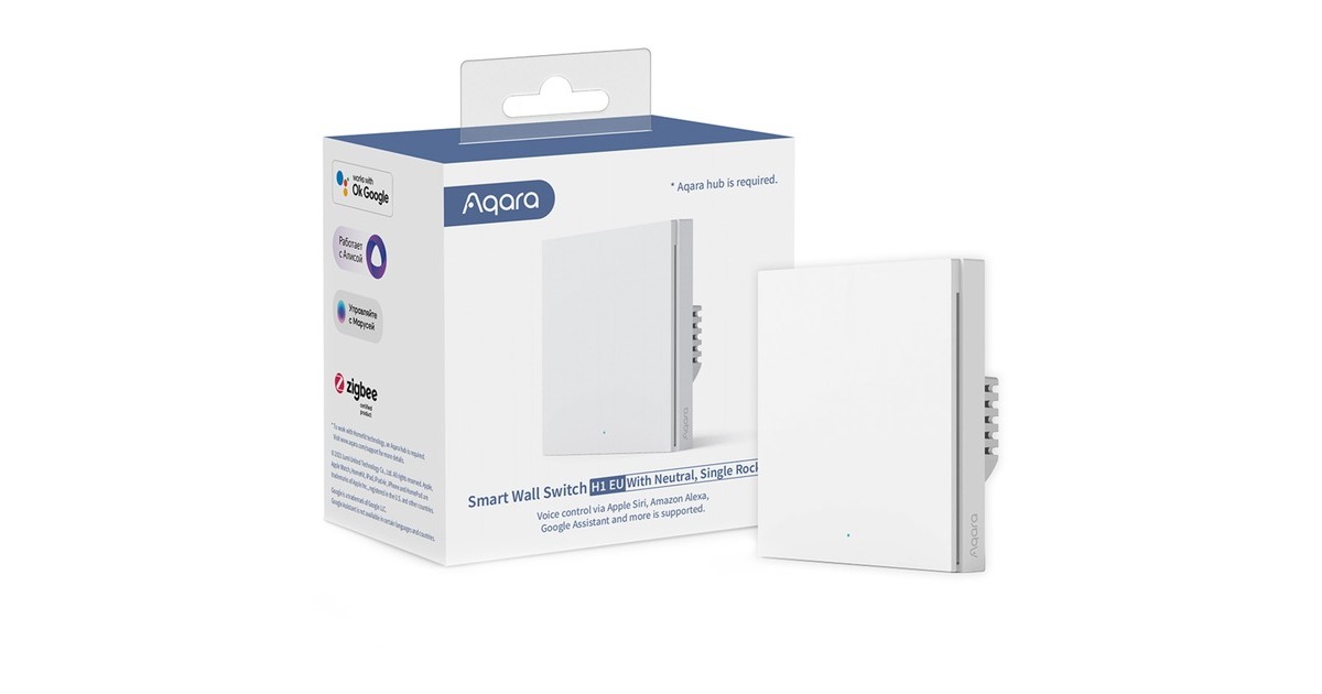 Aqara Smart Wall Switch H1 - eine Wippe mit Neutralleiter, Taster(weiß)
