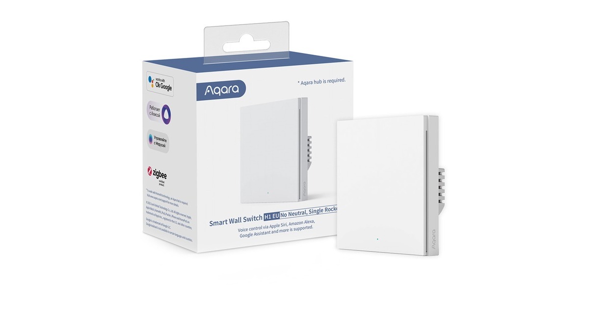 Aqara Smart Wall Switch H1 - eine Wippe ohne Neutralleiter, Taster(weiß)