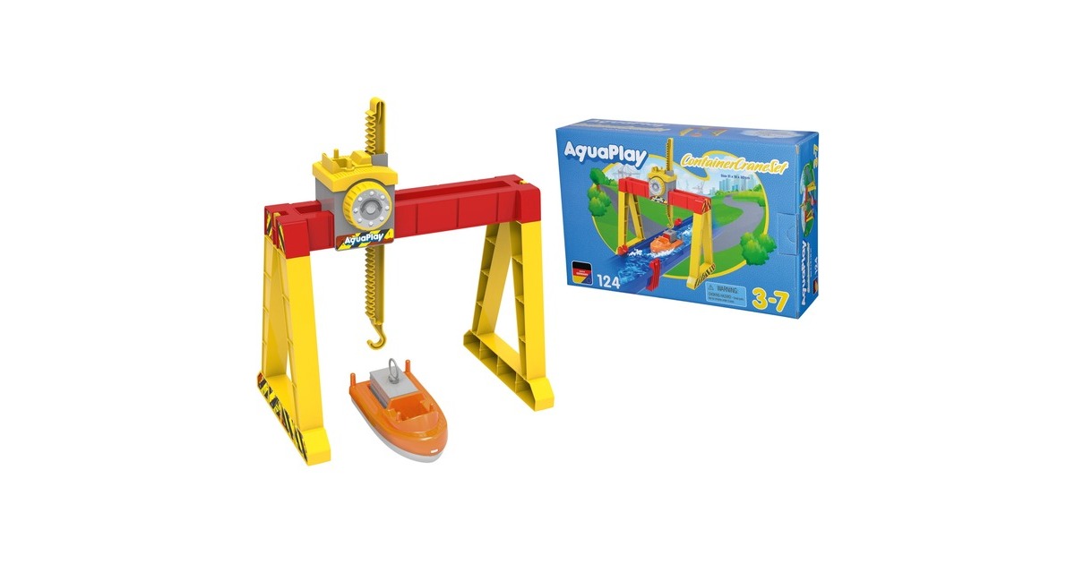 Aquaplay ContainerCrane Set, Bahn(gelb/rot)