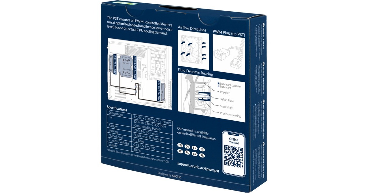 Arctic F12 PWM PST 120x120x25, Gehäuselüfter(schwarz)