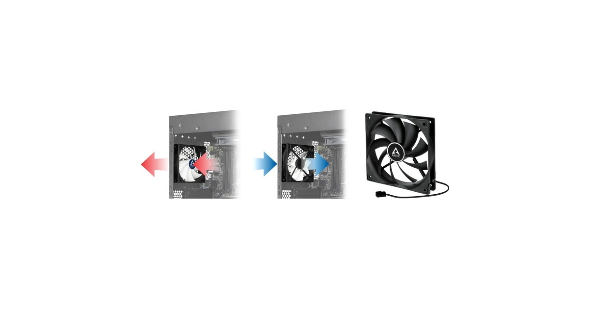 Arctic F12 Silent 120x120x25 mm, Gehäuselüfter(schwarz/weiß)