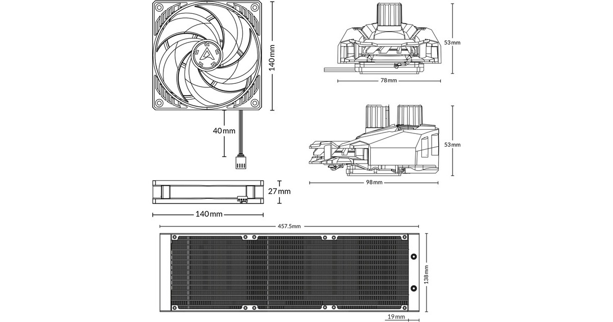 Arctic Liquid Freezer II 420mm, Wasserkühlung(schwarz)