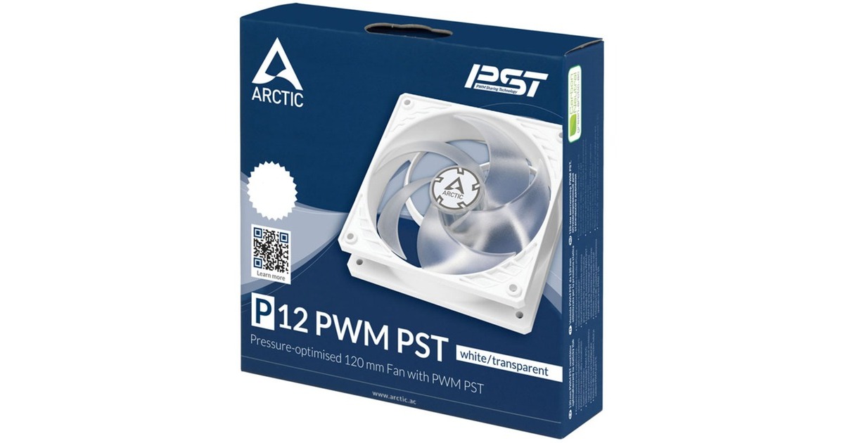 Arctic P12 PWM PST 120x120x25, Gehäuselüfter(weiß/transparent)