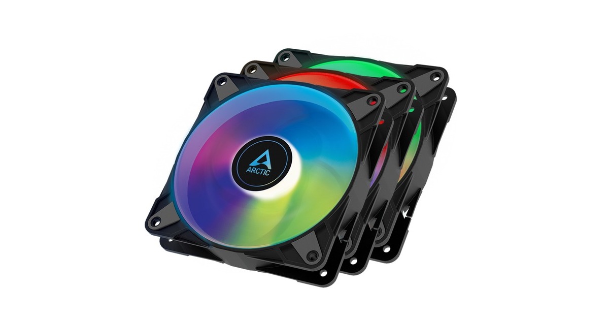 Arctic P12 PWM PST A-RGB 0dB 3er 120x120x25, Gehäuselüfter(schwarz/transparent, 3er Pack)
