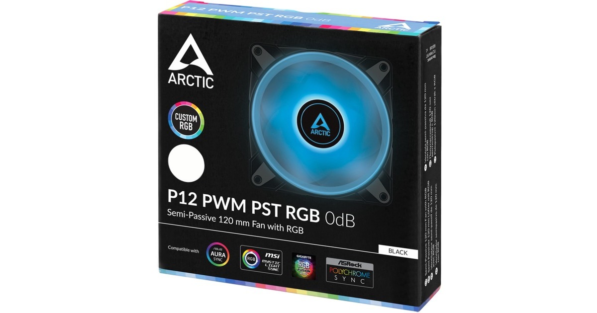 Arctic P12 PWM PST RGB 0dB 120x120x25, Gehäuselüfter(schwarz/transparent)