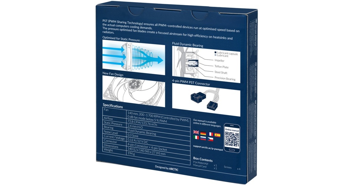 Arctic P14 PWM PST 140x140x27, Gehäuselüfter(schwarz, Einzellüfter)