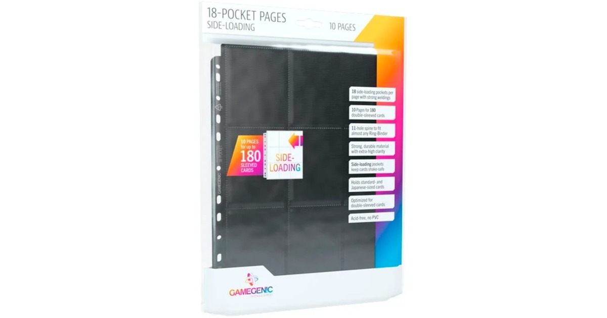 Asmodee 18-Pocket Pages Side-Loading, Einlage(schwarz, 10 Seiten pro Beutel) Asmodee 18-Pocket Pages Side-Loading, Einlage(schwarz, 10 Seiten pro Beutel)
