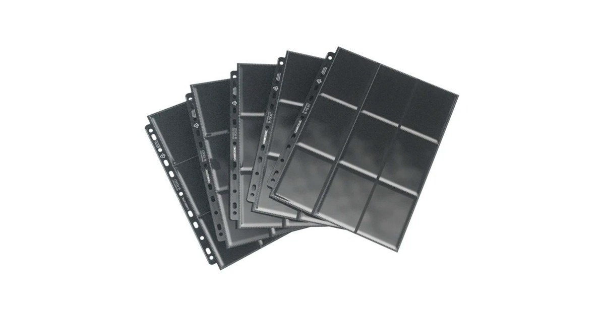 Asmodee 18-Pocket Pages Side-Loading, Einlage(schwarz, 10 Seiten pro Beutel)