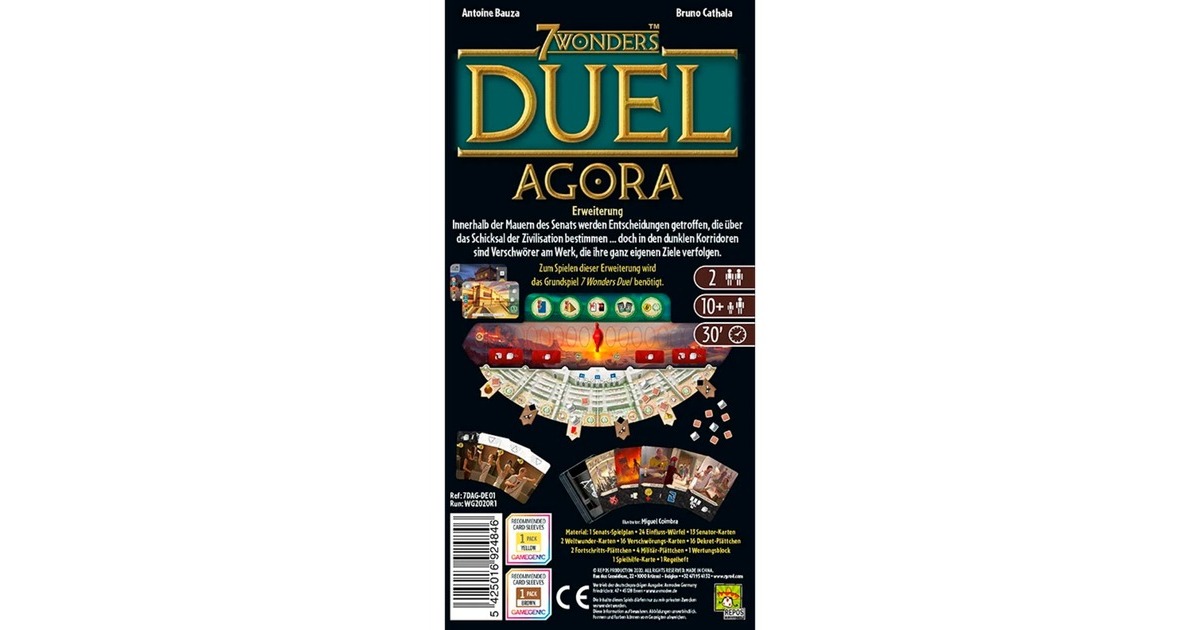 Asmodee 7 Wonders Duel - Agora, Brettspiel(Erweiterung)