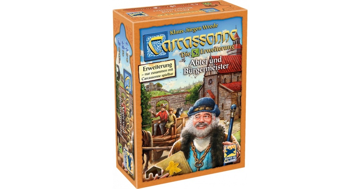 Asmodee Carcassonne - Abtei & Bürgermeister, Brettspiel(5. Erweiterung)