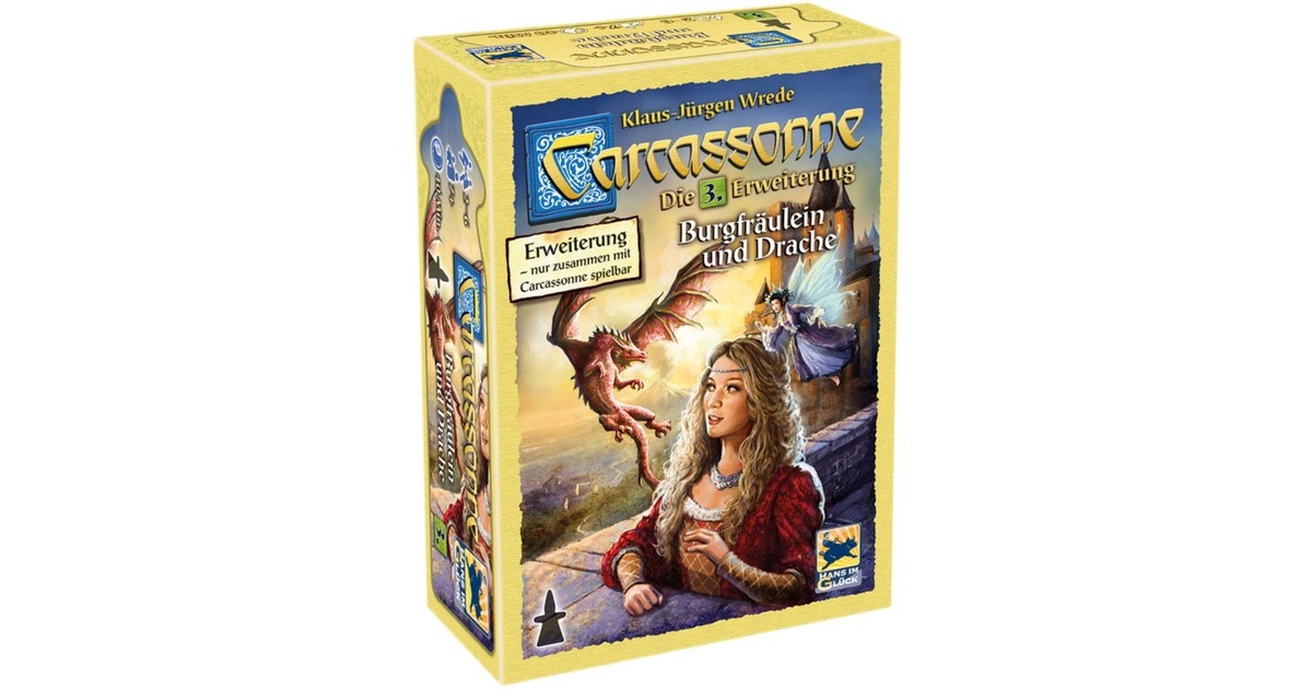 Asmodee Carcassonne - Burgfräulein und Drache, Brettspiel(3. Erweiterung)