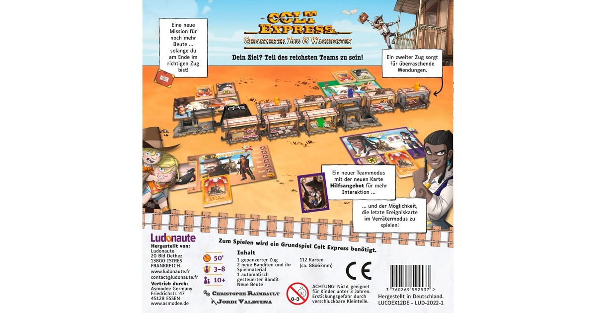 Asmodee Colt Express - Gepanzerter Zug & Wachposten, Brettspiel(Erweiterung)