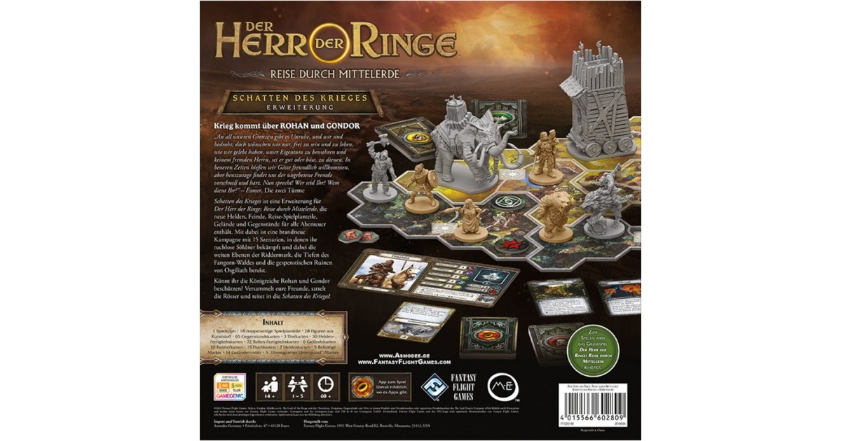 Asmodee Der Herr der Ringe - Reise durch Mittelerde: Schatten des Krieges, Brettspiel