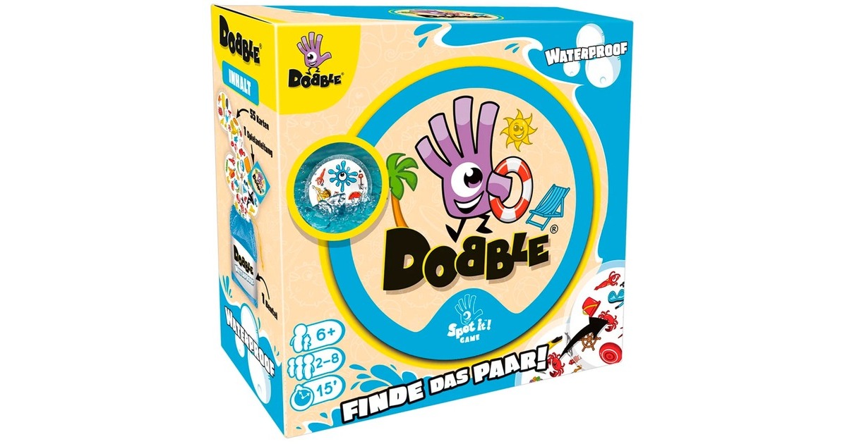 Asmodee Dobble Waterproof, Kartenspiel