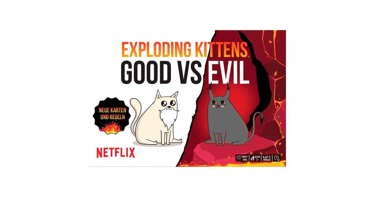 Asmodee Exploding Kittens - Good vs. Evil, Kartenspiel