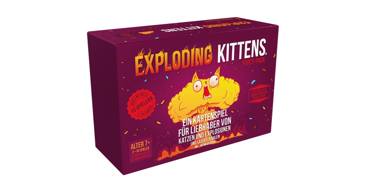 Asmodee Exploding Kittens - Party-Pack, Kartenspiel