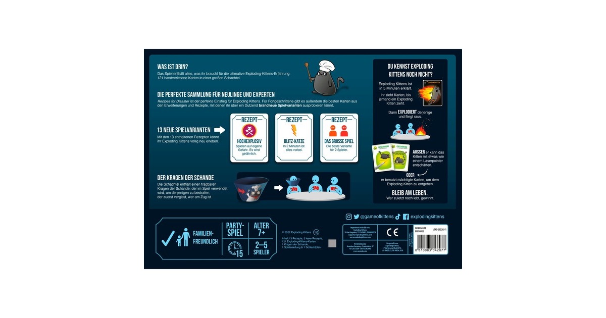 Asmodee Exploding Kittens - Recipes for Disaster, Kartenspiel