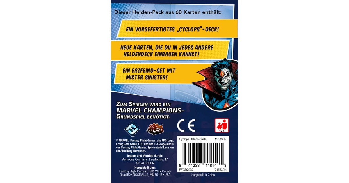 Asmodee Marvel Champions: Das Kartenspiel - Cyclops (Helden-Pack)(Erweiterung)
