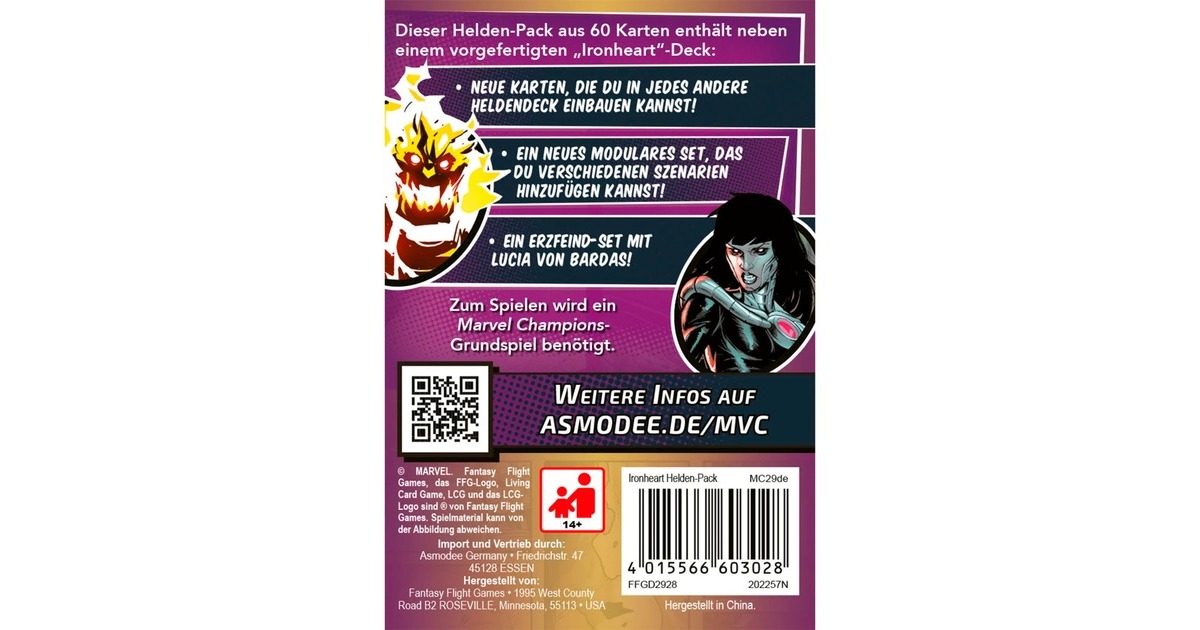 Asmodee Marvel Champions: Das Kartenspiel - Ironheart (Helden-Pack)(Erweiterung)