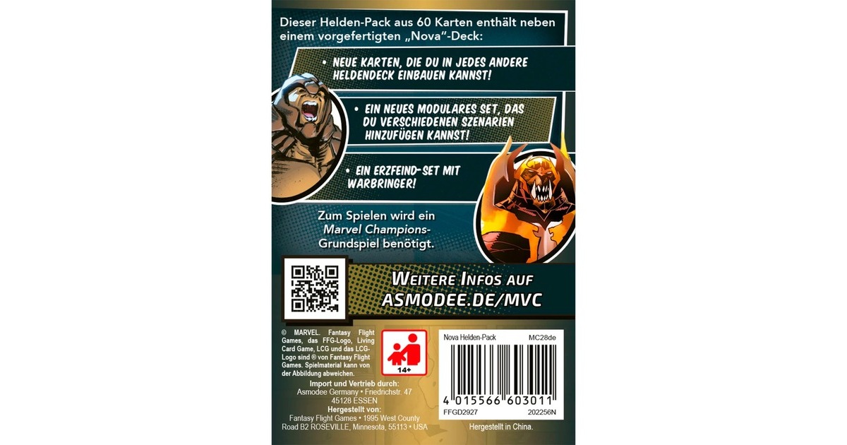 Asmodee Marvel Champions: Das Kartenspiel - Nova (Helden-Pack)(Erweiterung)